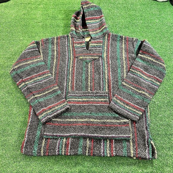 Frank’s Textiles Baja Unisex Made In Mexico Hoodie Pullover Multicolored Large - Picture 2 of 15